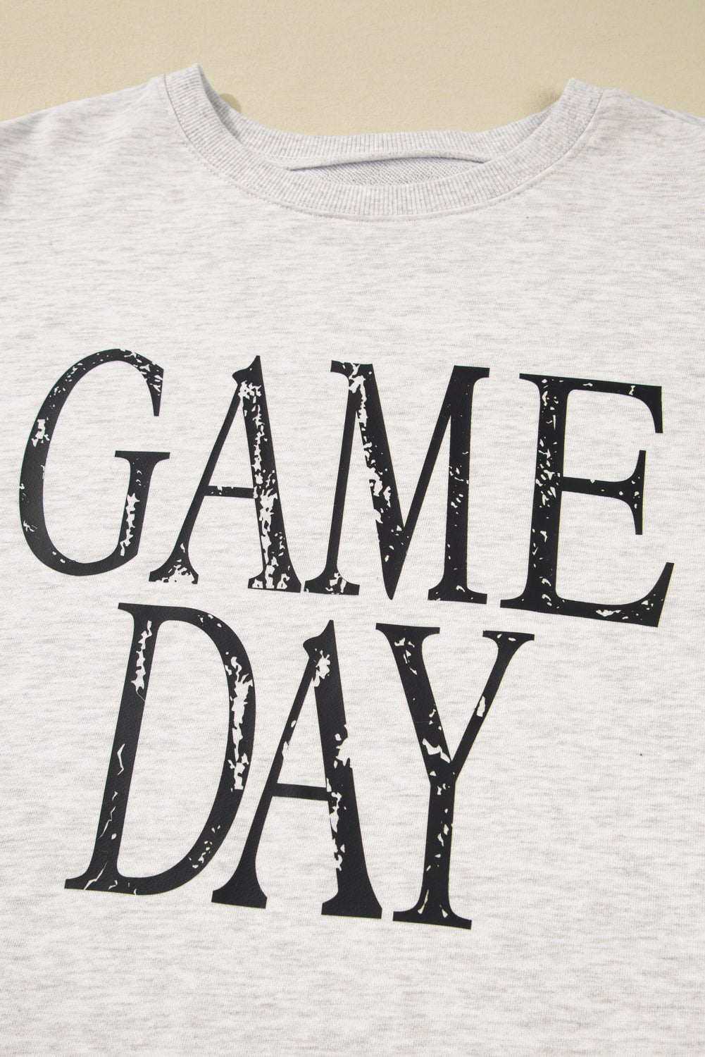 Black GAME DAY Vintage Washed Letter Graphic Baggy Sweatshirt - MAD RUFFI