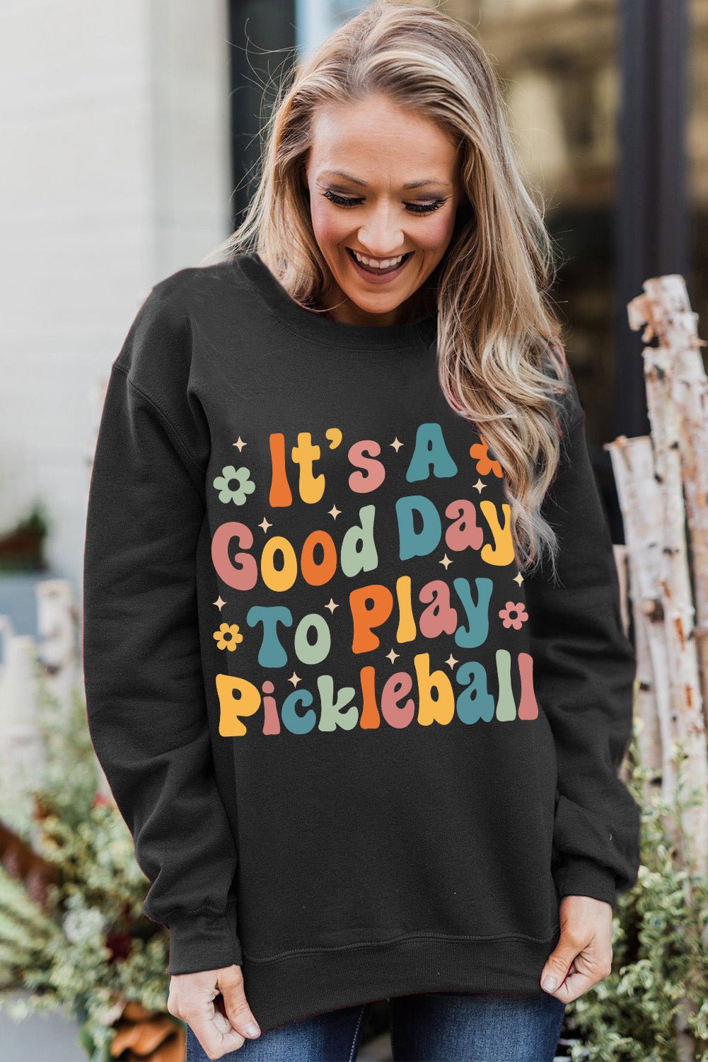 Black Its A Good Day To Play Pickleball Cute Graphic Sweatshirt - MAD RUFFI