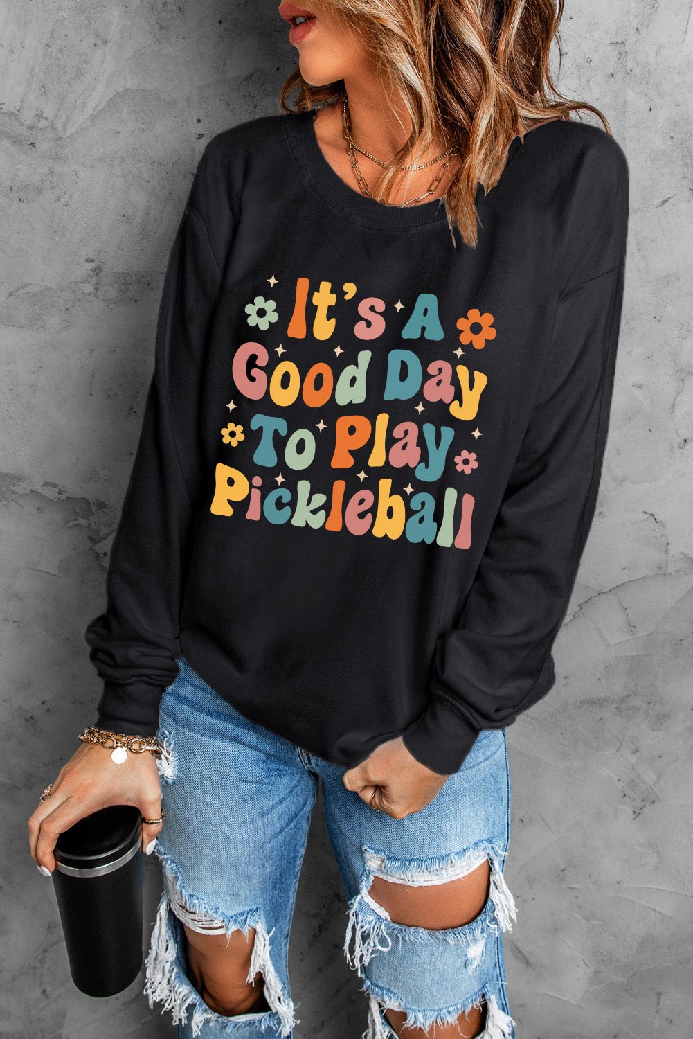 Black Its A Good Day To Play Pickleball Cute Graphic Sweatshirt - MAD RUFFI
