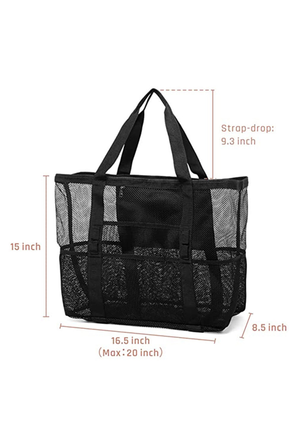 Black Mesh Travel Toiletry Storage Large Capacity Bag - MAD RUFFI