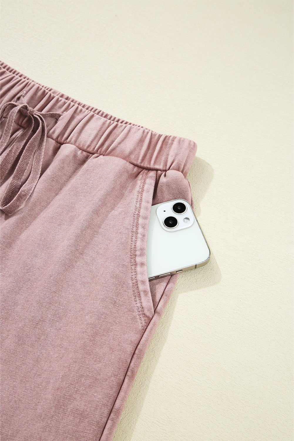 Black Mineral Wash Tiered Wide Leg Patchwork Drawstring Pants - MAD RUFFI