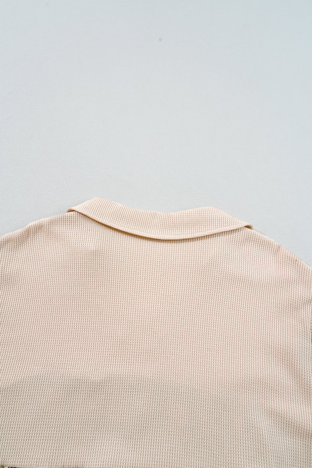 Black Plaid Waffle Patchwork Collared V Neck Plus Size Dress - MAD RUFFI