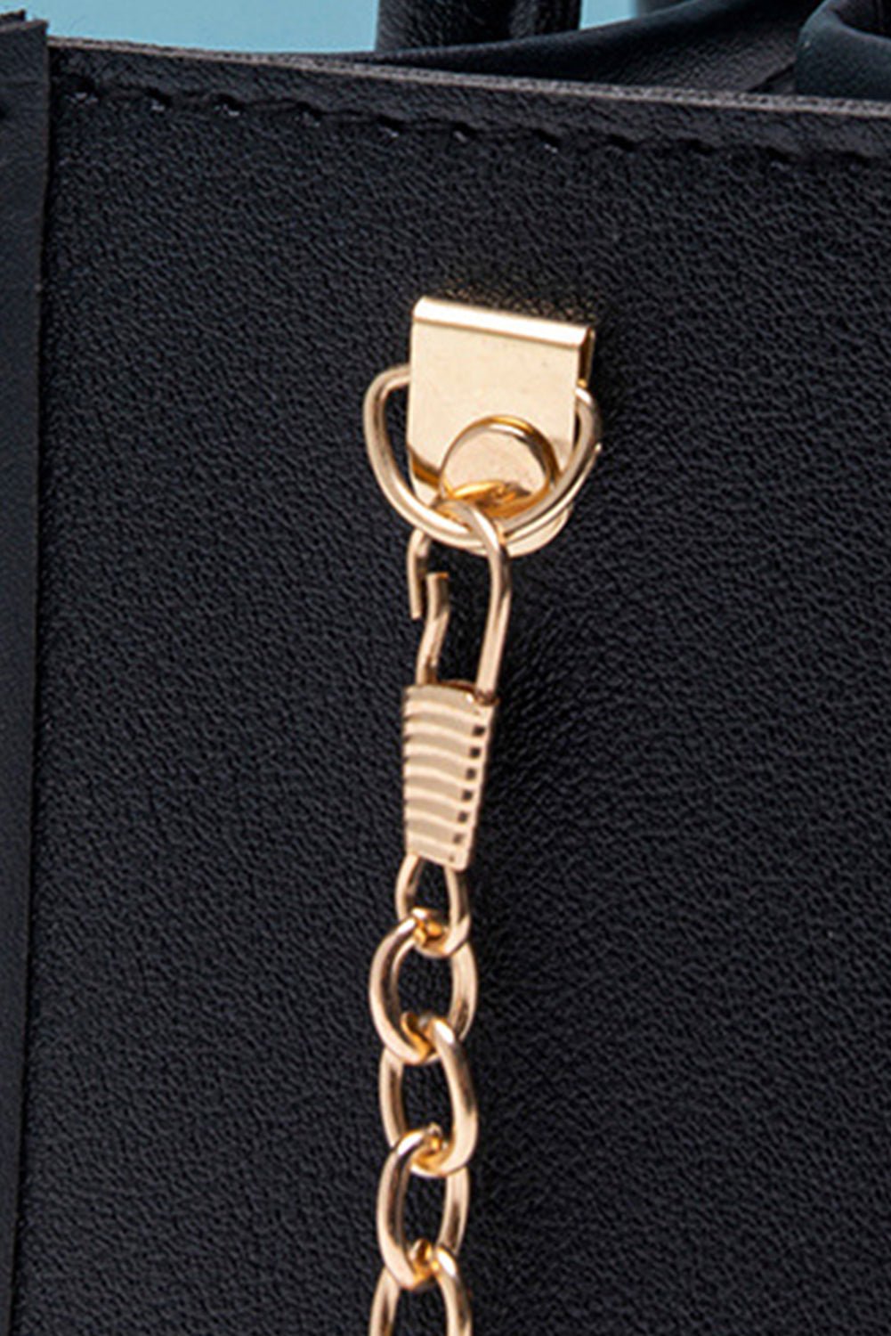 Black PVC PU Leather Chain Strap Clear Shoulder Bag - MAD RUFFI