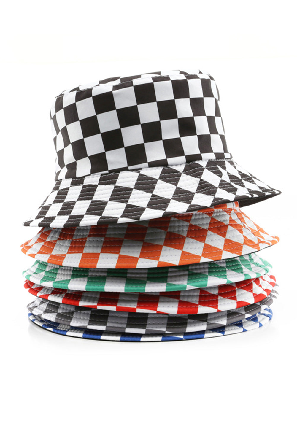 Black Reversible Checkered Bucket Hat - MAD RUFFI