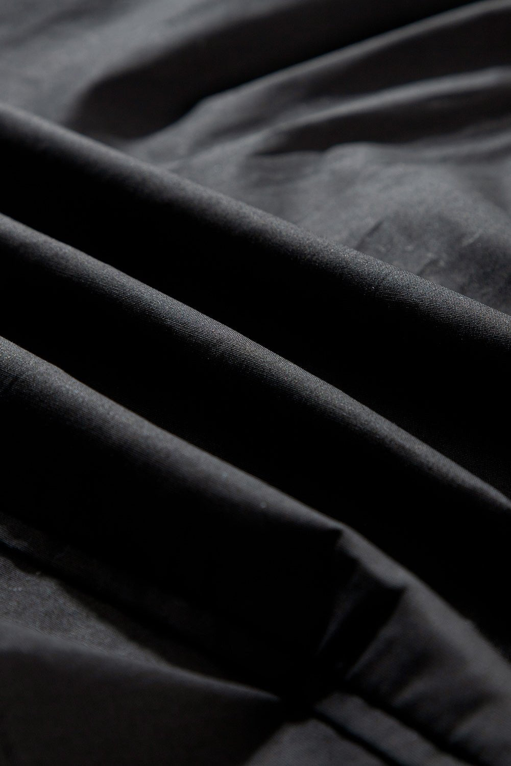 Black Solid Color Puff Sleeve Stylish Collared Shirt - MAD RUFFI