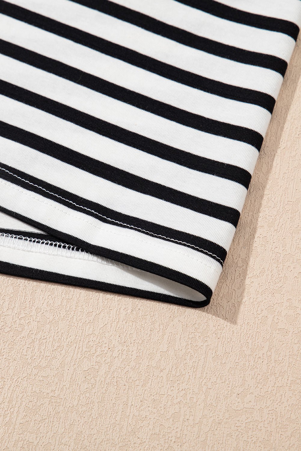 Black Stripe Collared Puff Sleeve Pocketed Mini Dress - MAD RUFFI