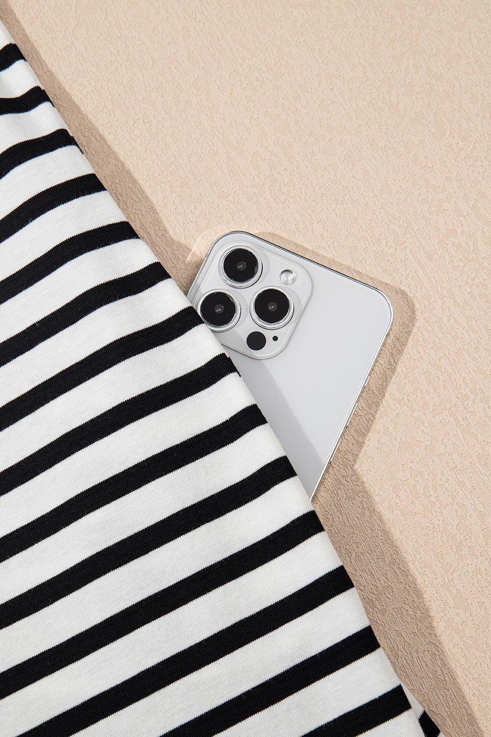 Black Stripe Collared Puff Sleeve Pocketed Mini Dress - MAD RUFFI