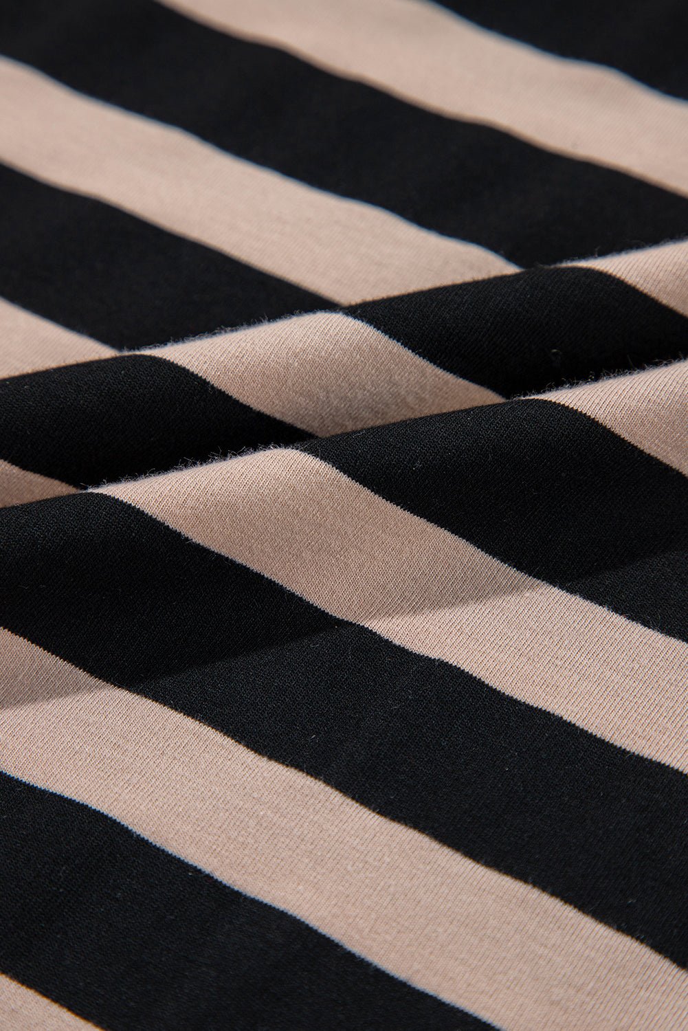 Black Striped Side Pockets T-shirt Maxi Dress - MAD RUFFI