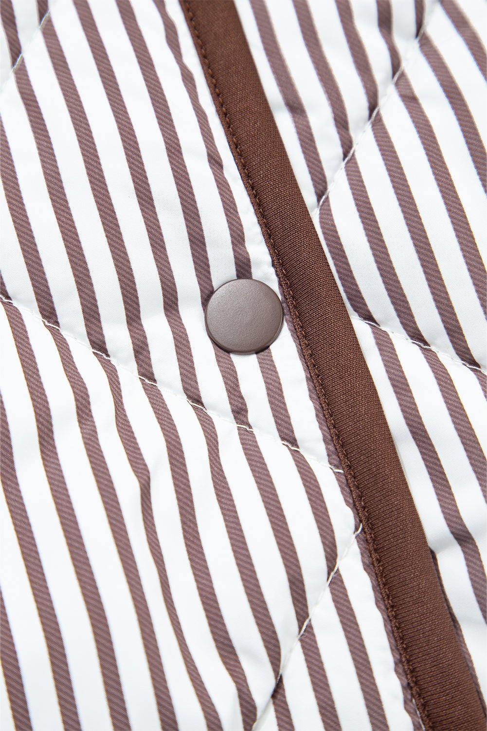 Black Striped Snap Button Scalloped Hem Winter Vest - MAD RUFFI