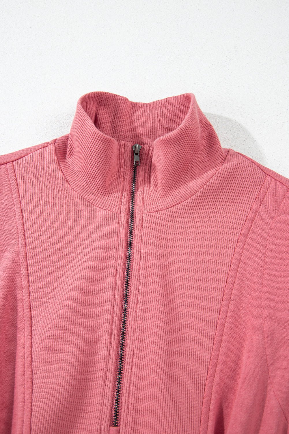 Black Terry Zipped Collar Sleeveless Drawstring Waist Mini Dress - MAD RUFFI