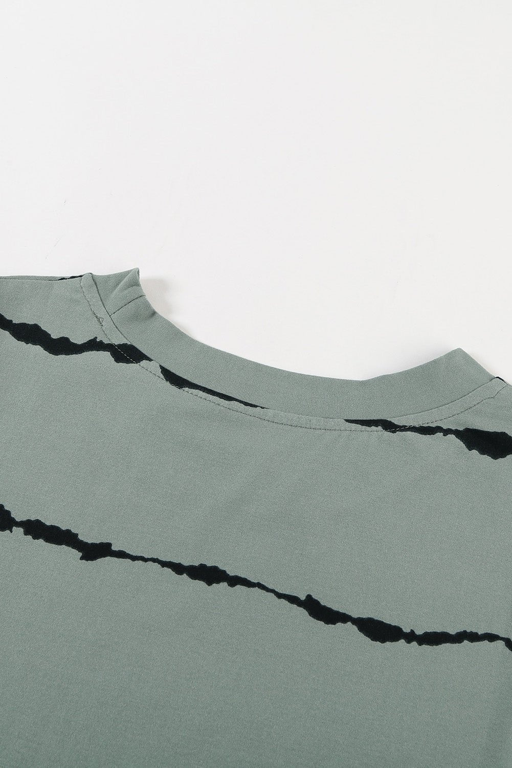 black tie - dye striped print round neck tank top - MAD RUFFI