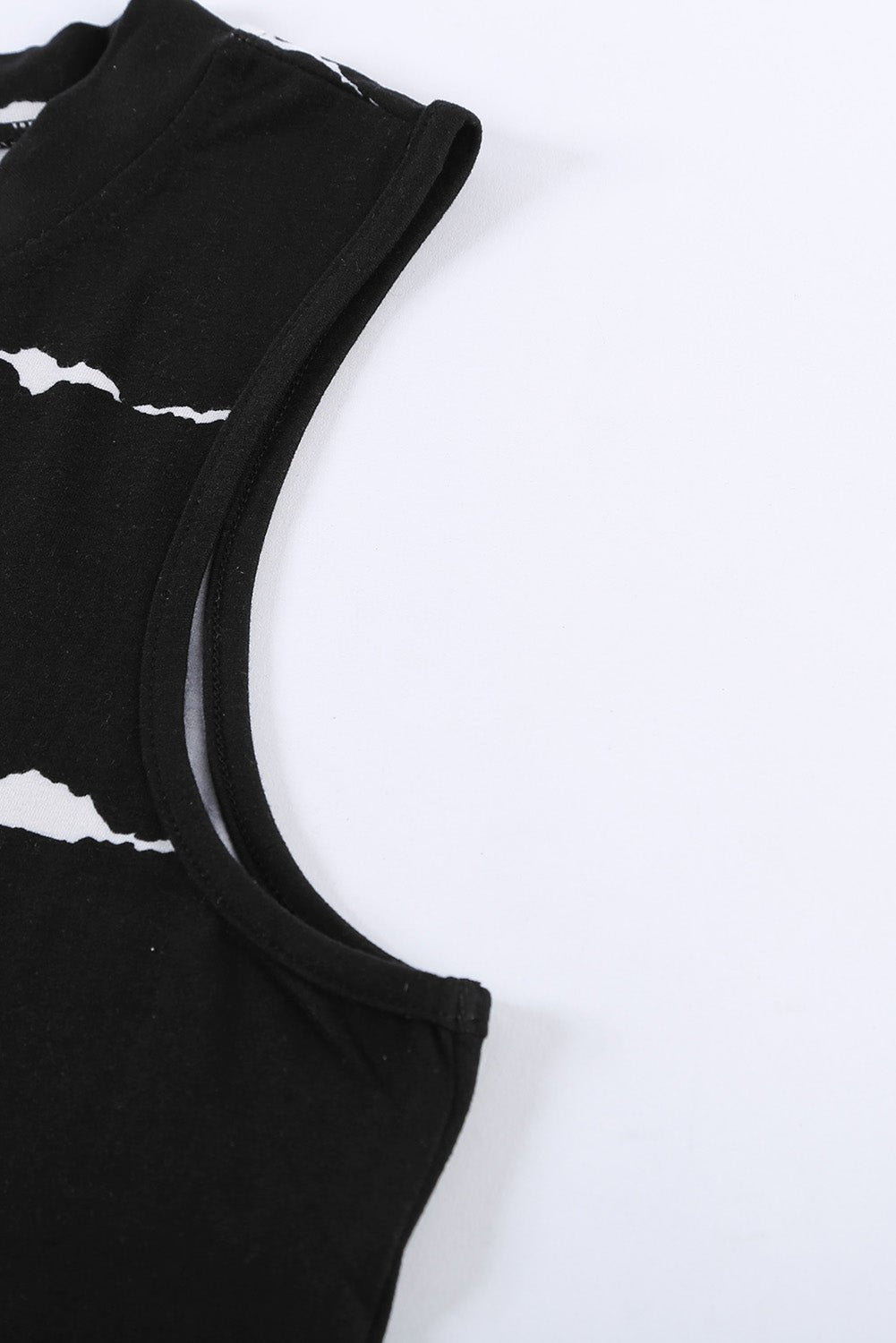 black tie - dye striped print round neck tank top - MAD RUFFI