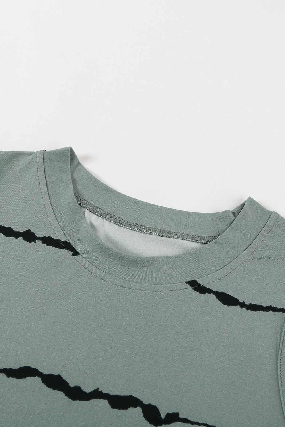 black tie - dye striped print round neck tank top - MAD RUFFI