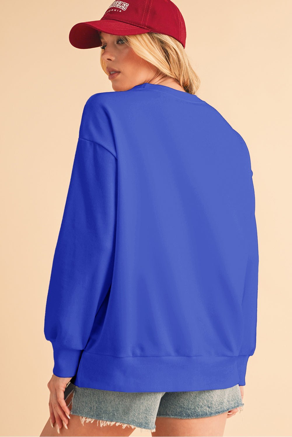 Black Tinsel Game Day Drop Shoulder Sweatshirt - MAD RUFFI