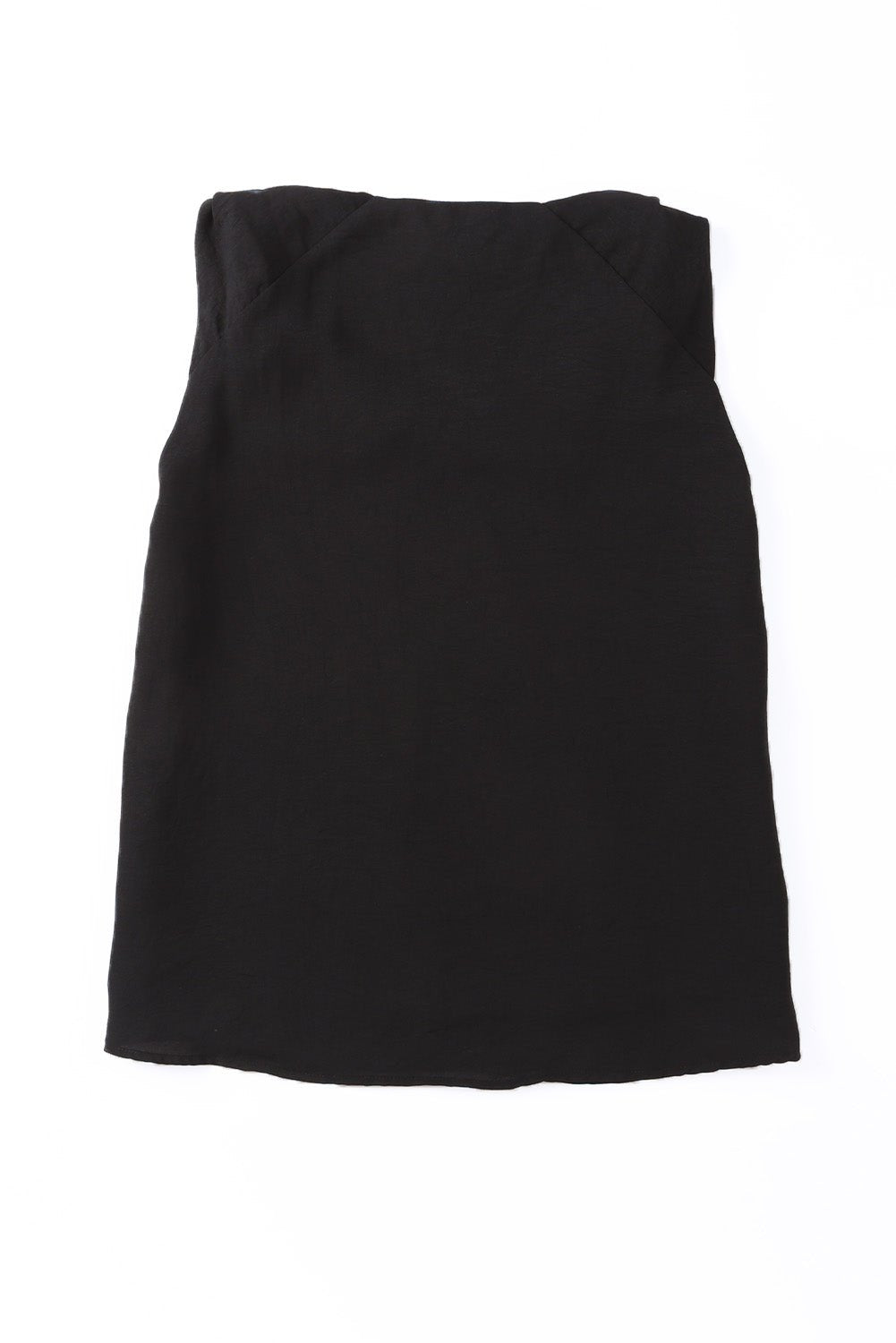 Black V Neck Knotted Shoulder Sleeveless Shirt - MAD RUFFI