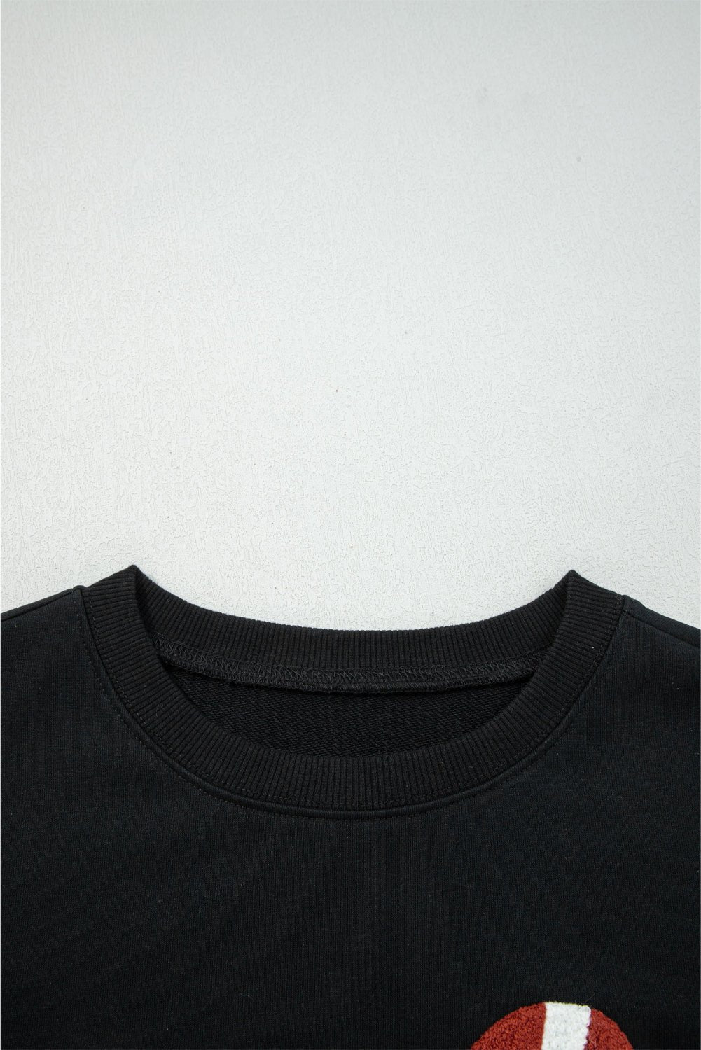 Black Varsity Baseball Bow Graphic Striped Sleeve Baggy Sweatshirt - MAD RUFFI