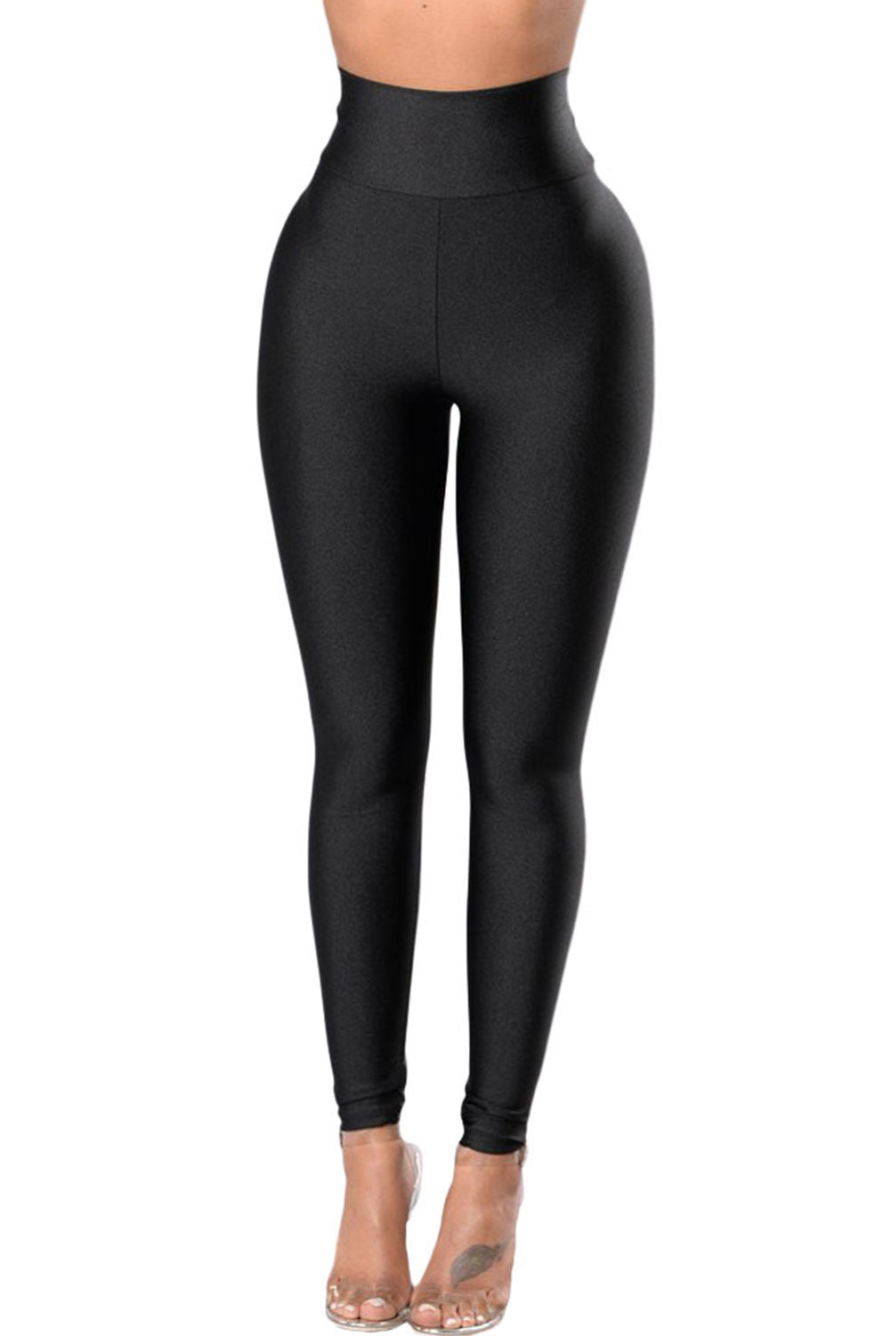 Black Waist Cincher High Rise Tight Leggings - MAD RUFFI