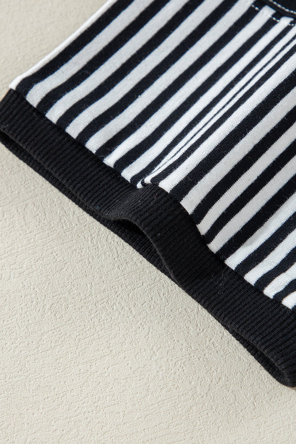 Black & White Striped Patchwork Oversized Tee - MAD RUFFI