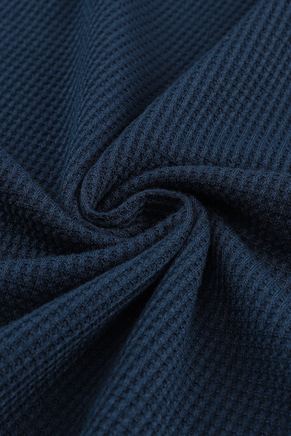 Blue Exposed Seam Textured Pullover Long Sleeve Top - MAD RUFFI