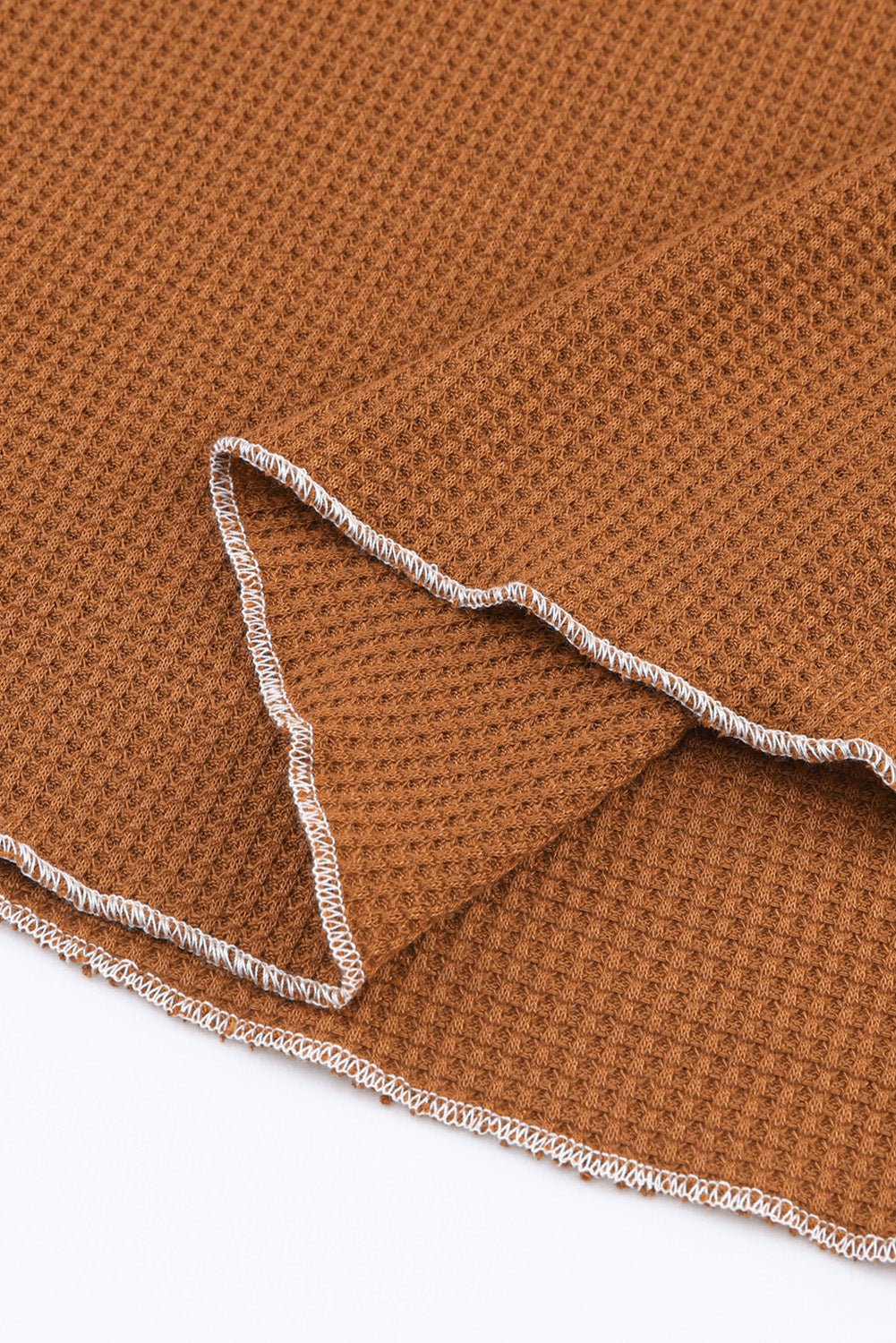 Blue Exposed Seam Textured Pullover Long Sleeve Top - MAD RUFFI