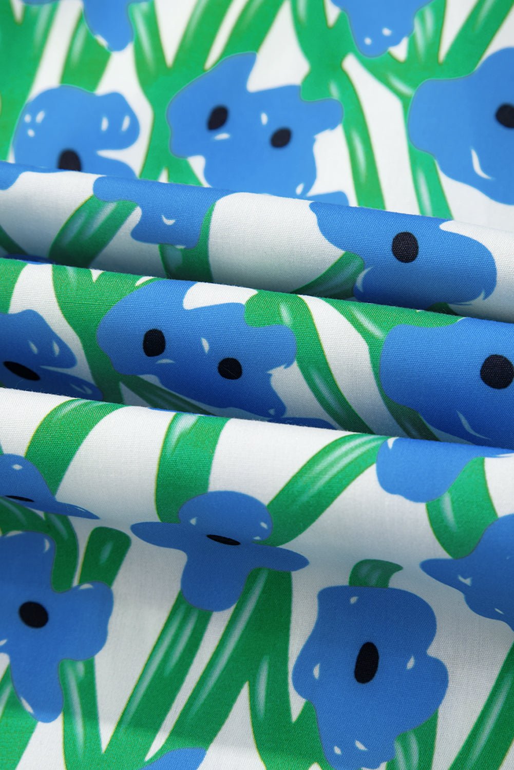 Blue Floral Print Square Neck Ruffled Strap Maxi Dress - MAD RUFFI