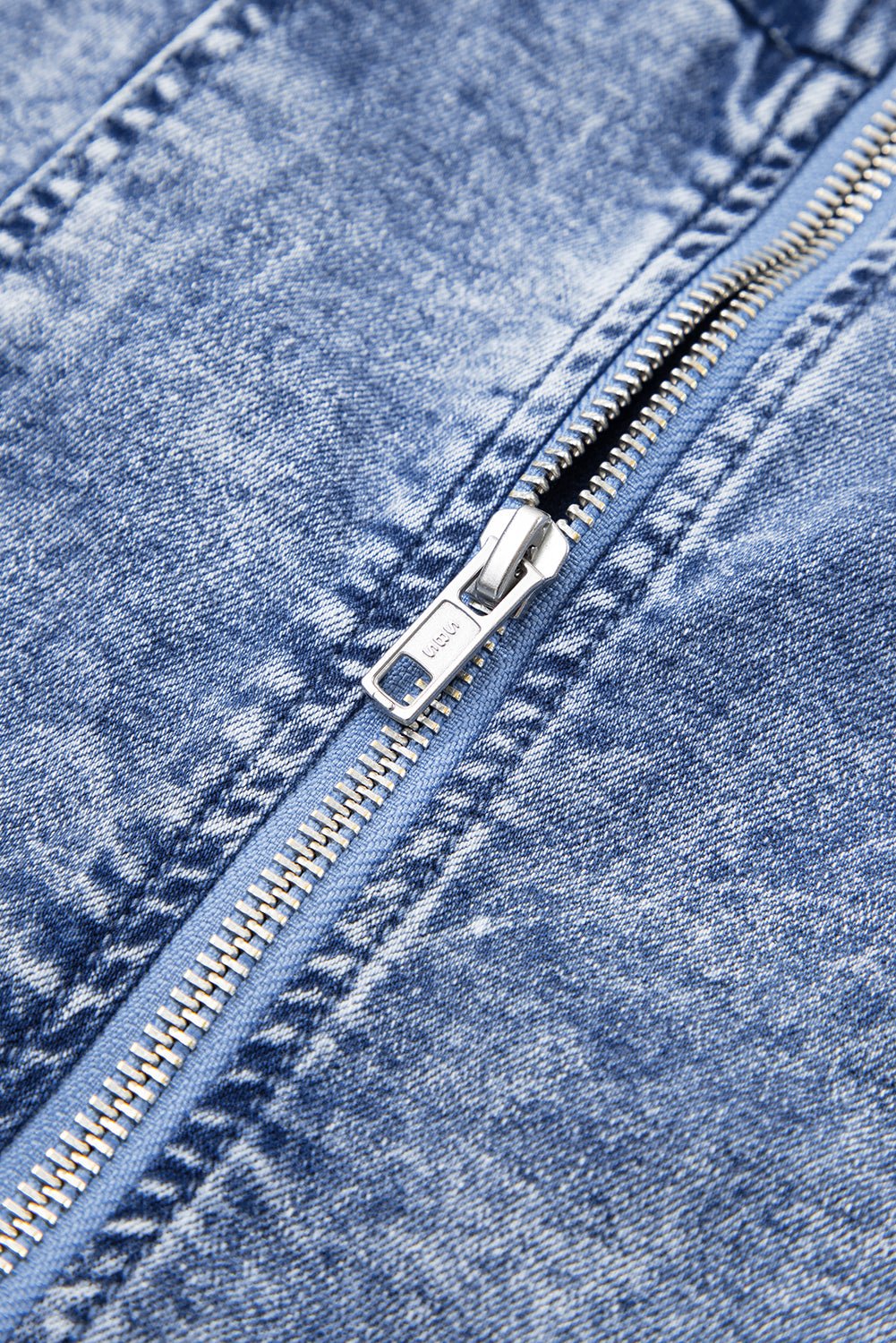 Blue Frill Square Neck Puff Sleeve Backless Denim Dress - MAD RUFFI