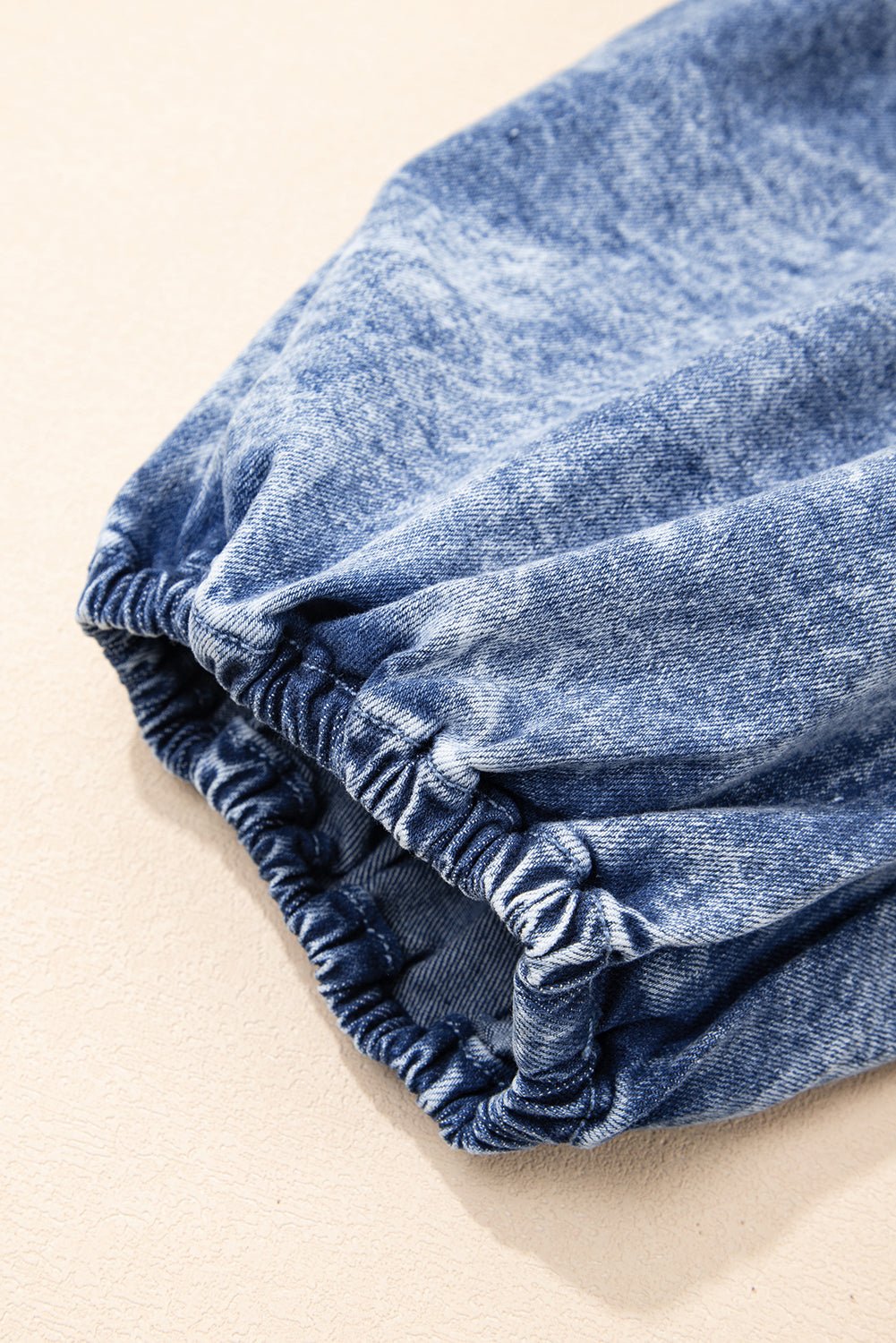 Blue Frill Square Neck Puff Sleeve Backless Denim Dress - MAD RUFFI