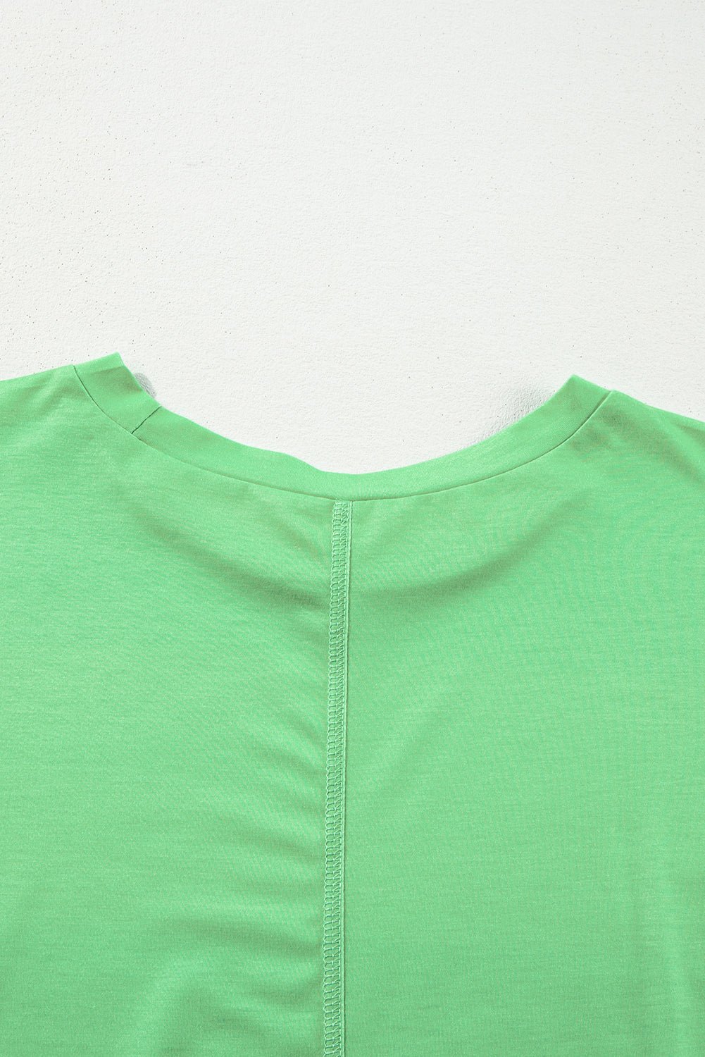 Blue Green Colorblock Drop Sleeve Round Neck Top - MAD RUFFI