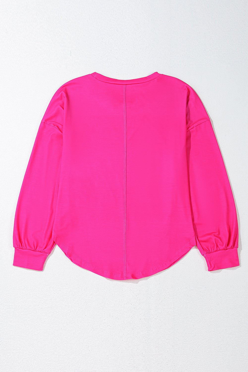 Blue Green Colorblock Drop Sleeve Round Neck Top - MAD RUFFI