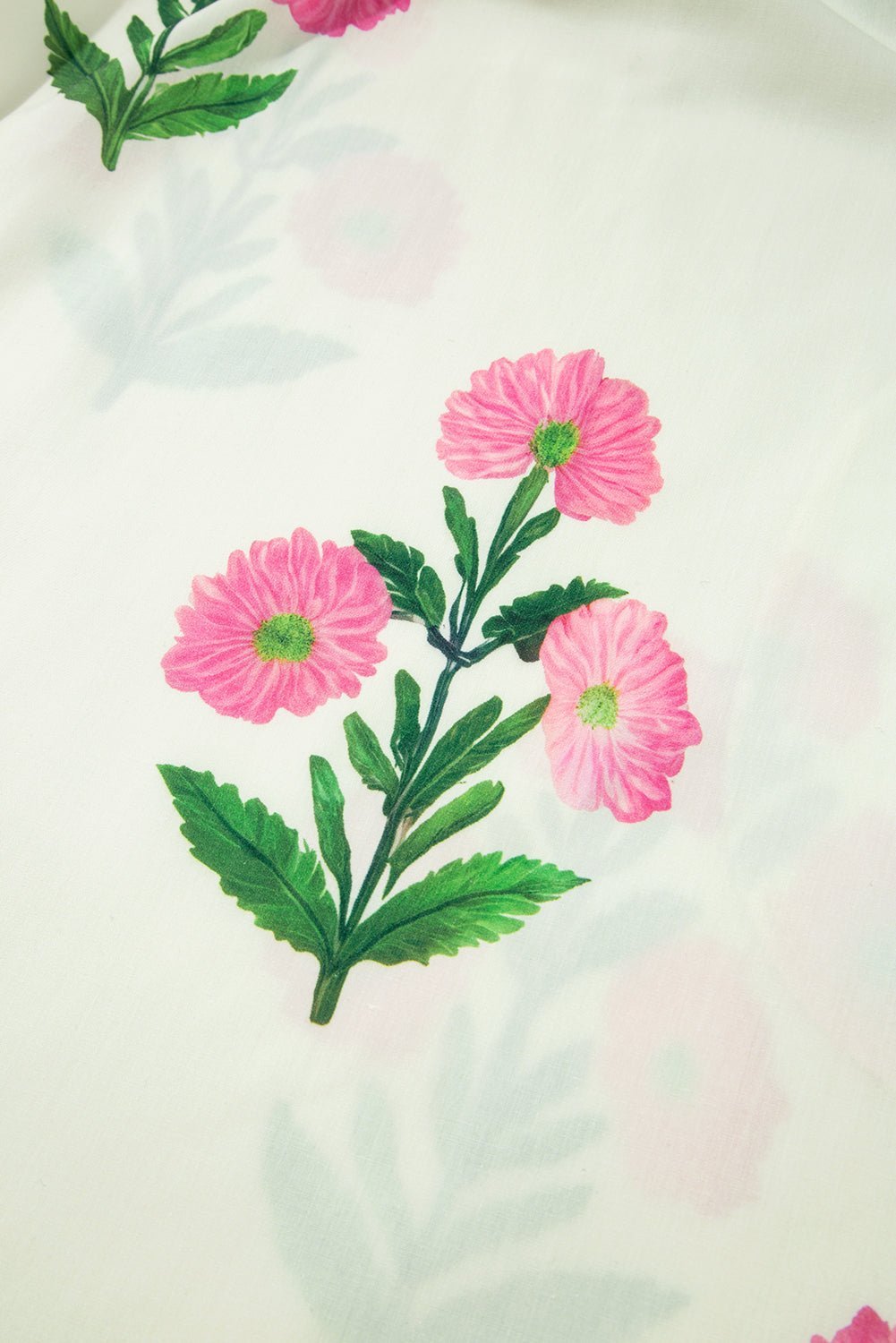 Blue Striped Trim Short Sleeve Split Neck Floral Mini Dress - MAD RUFFI