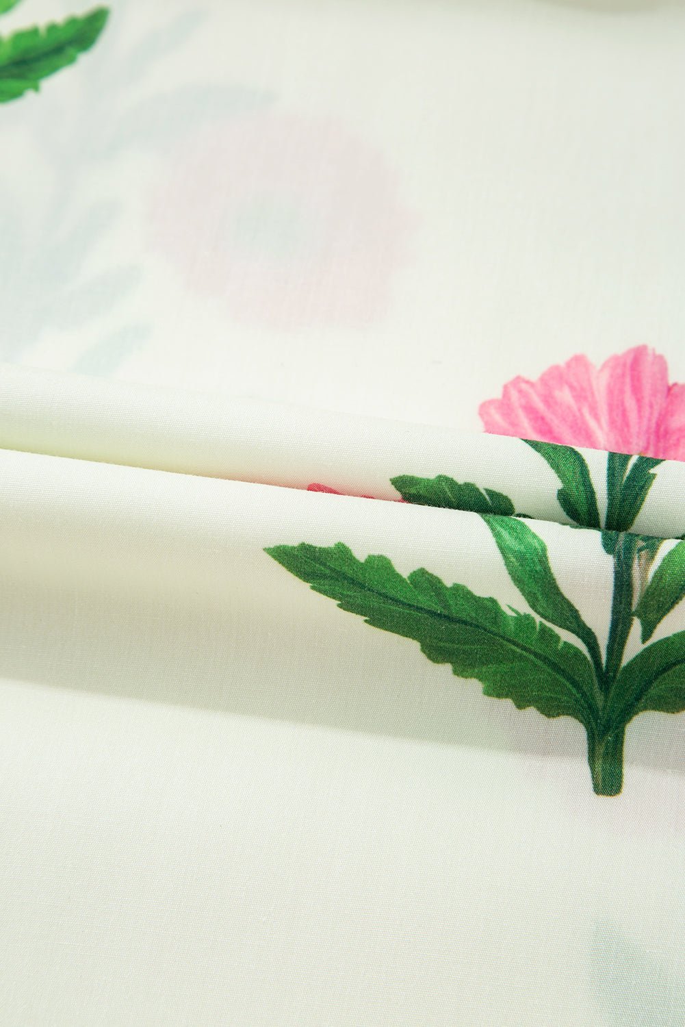 Blue Striped Trim Short Sleeve Split Neck Floral Mini Dress - MAD RUFFI