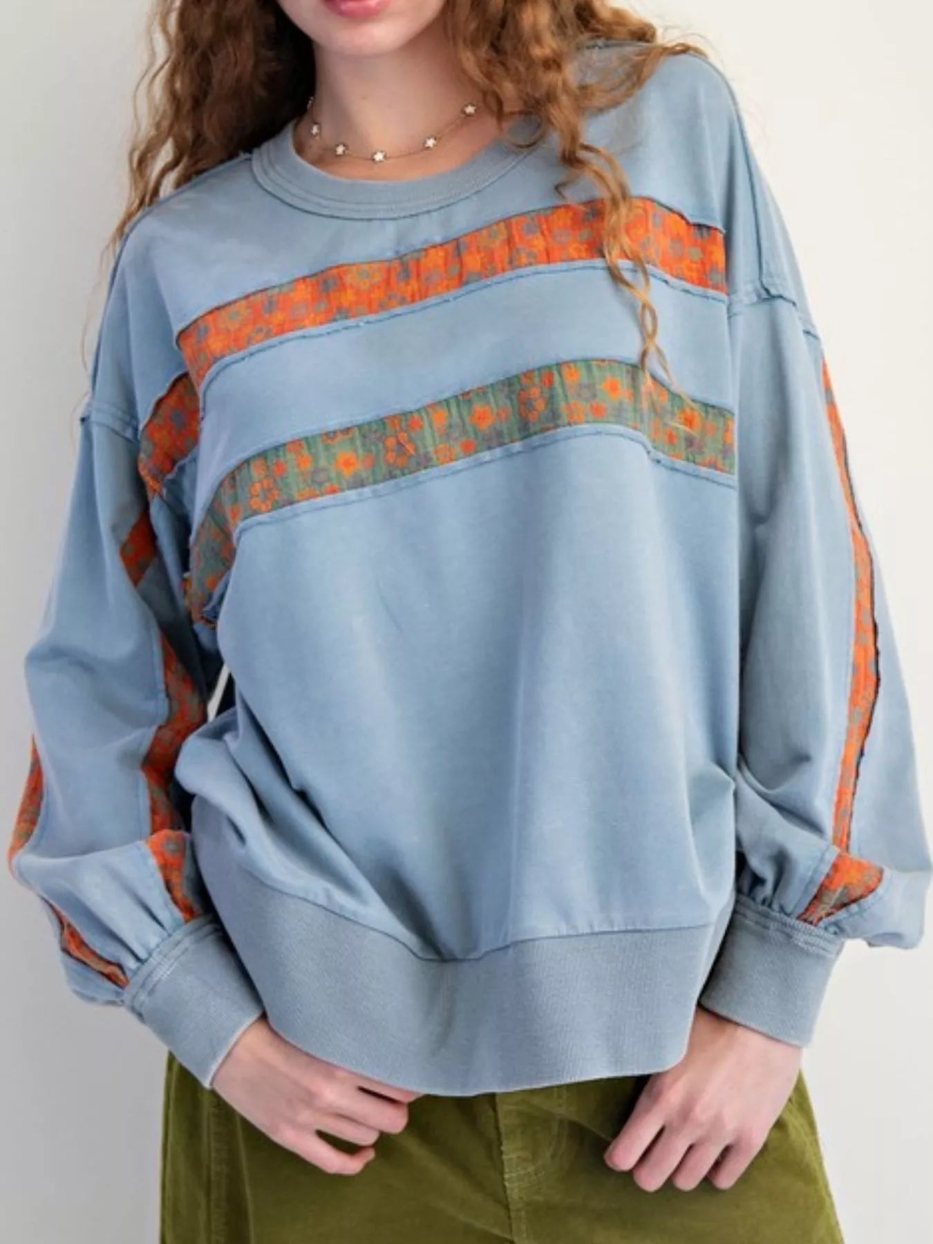 Bohemian Striped Oversized Sweatshirt - MAD RUFFI