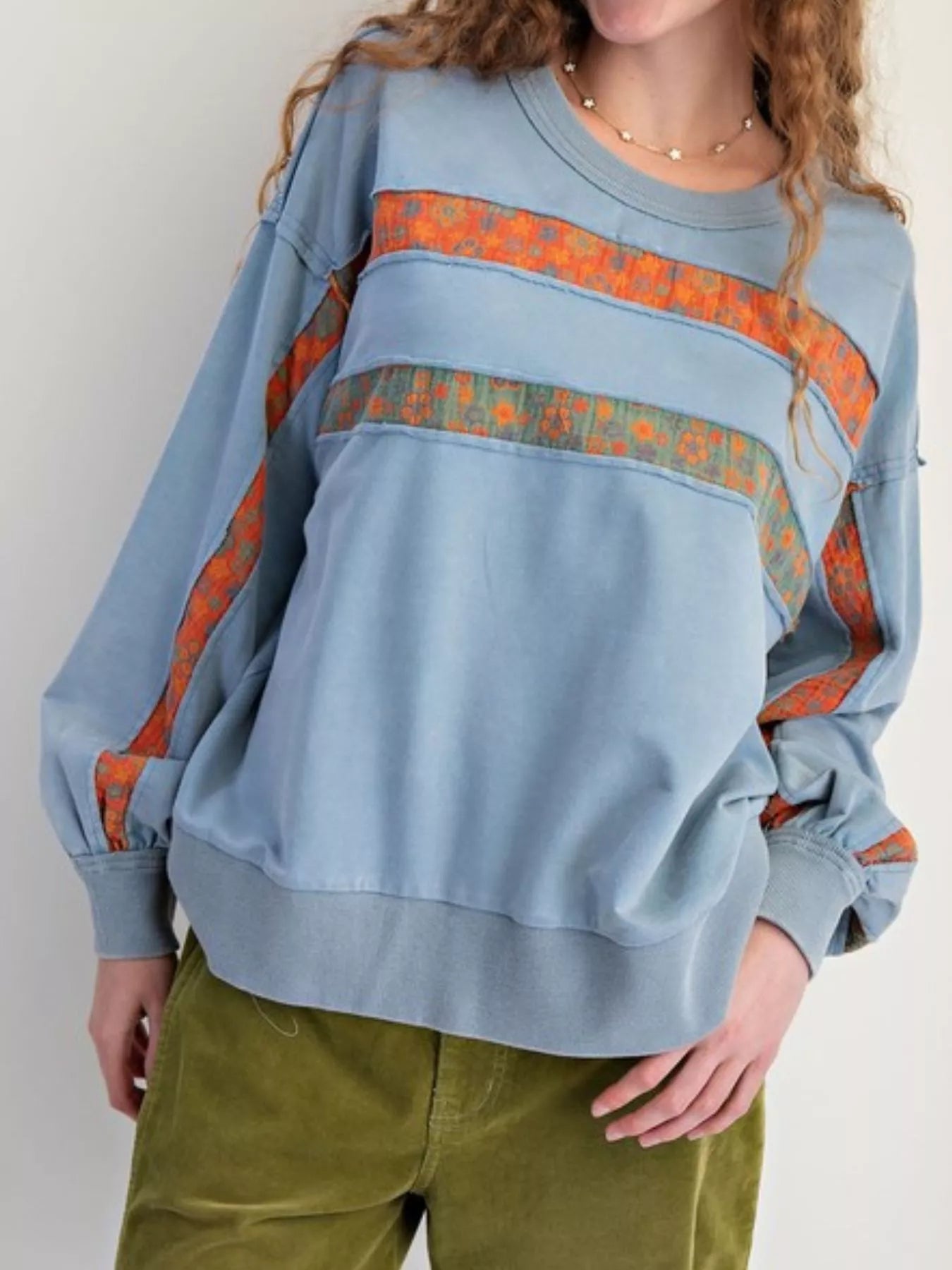 Bohemian Striped Oversized Sweatshirt - MAD RUFFI