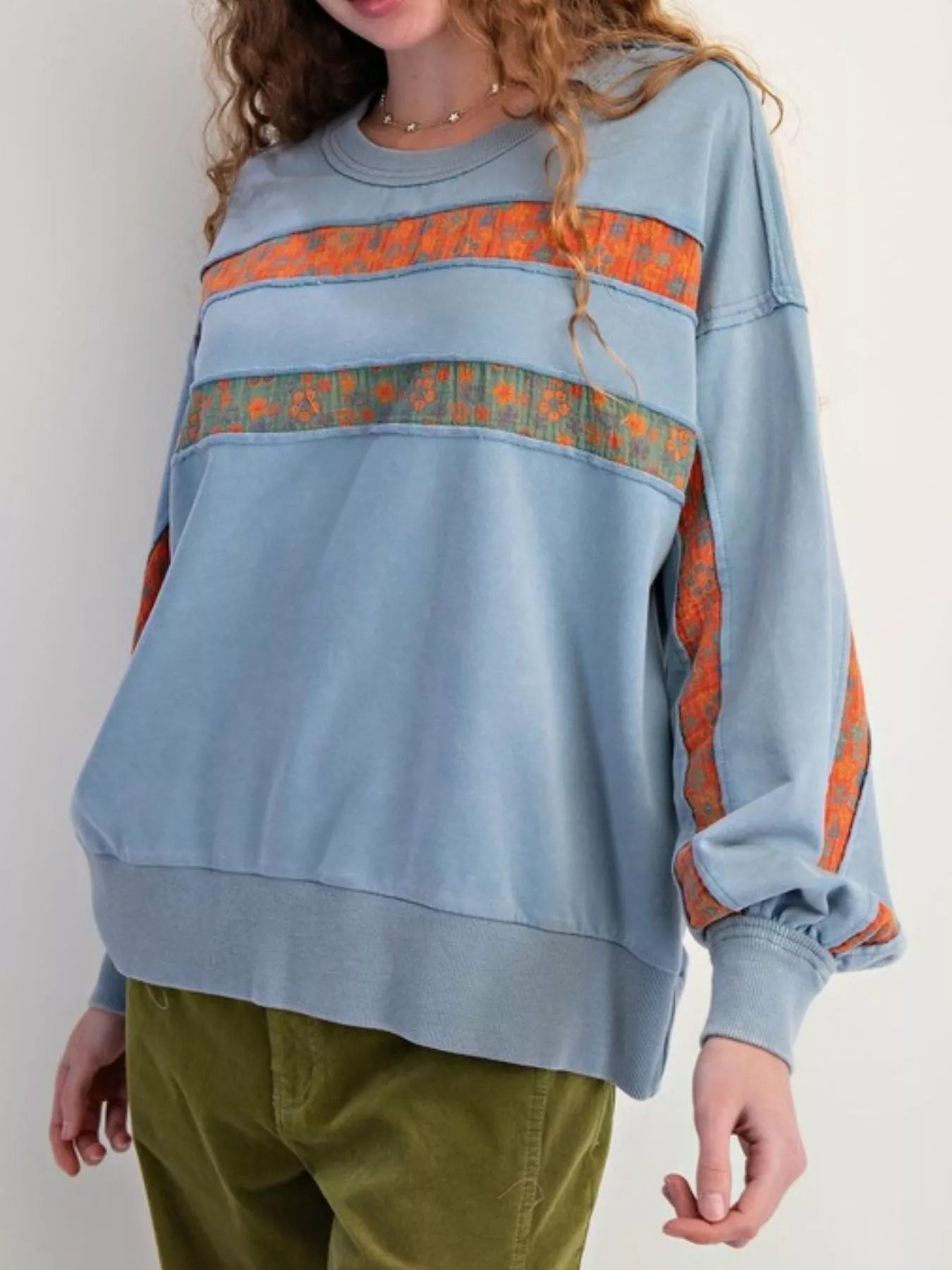 Bohemian Striped Oversized Sweatshirt - MAD RUFFI