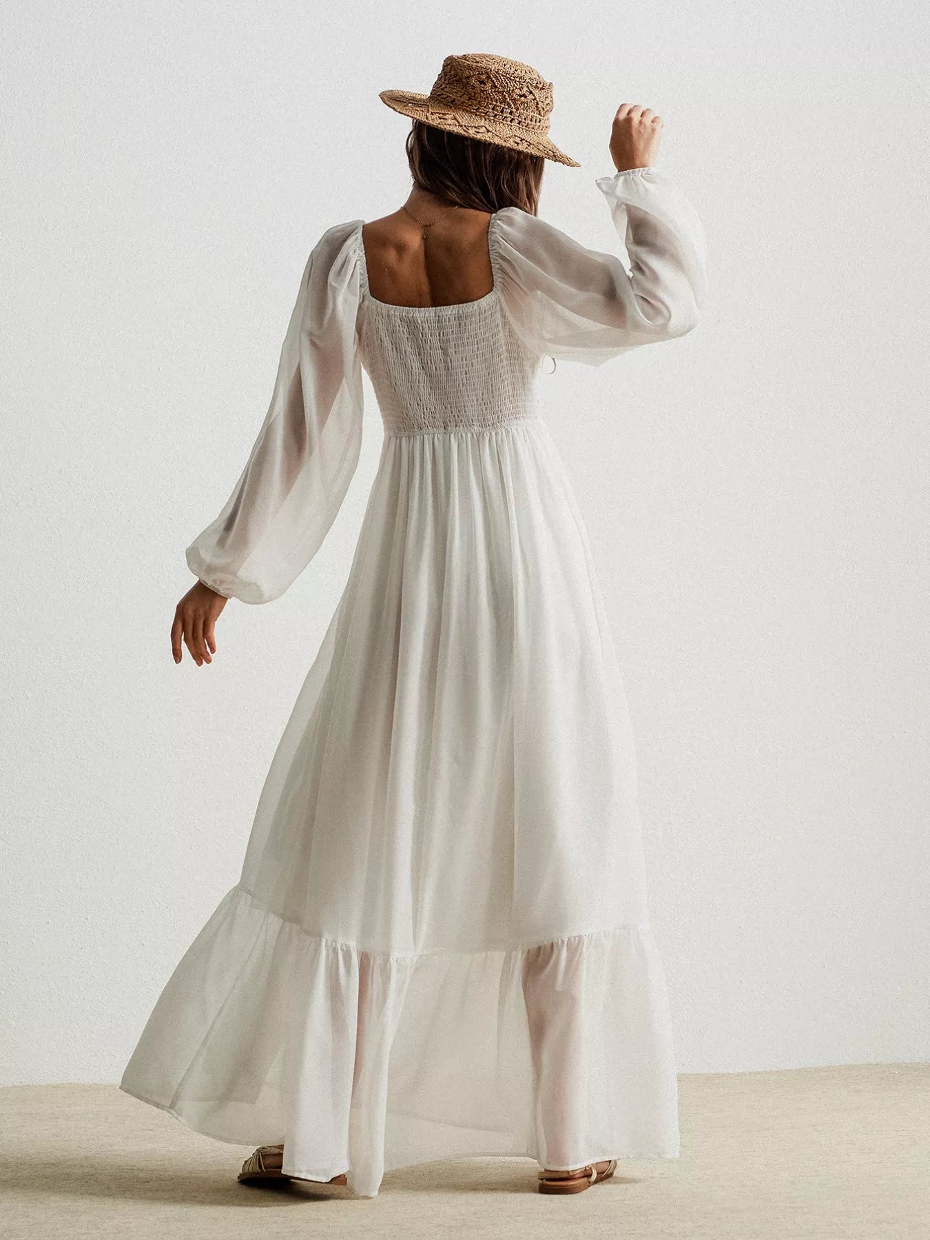 Boho Chic Crochet Lace Maxi Dress - MAD RUFFI