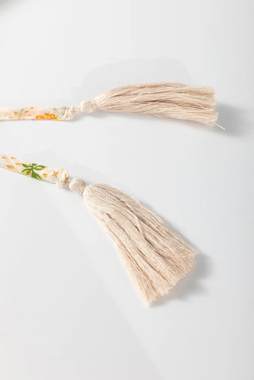 Boho Floral Tassel Tie V Neck Ruffle Wide Sleeve Mini Dress - MAD RUFFI