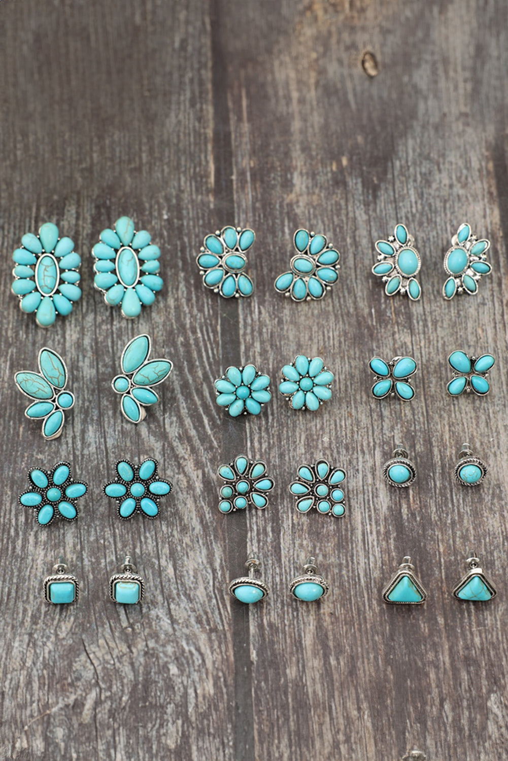 Boho Turquoise Inlay Stud Earring Set - MAD RUFFI