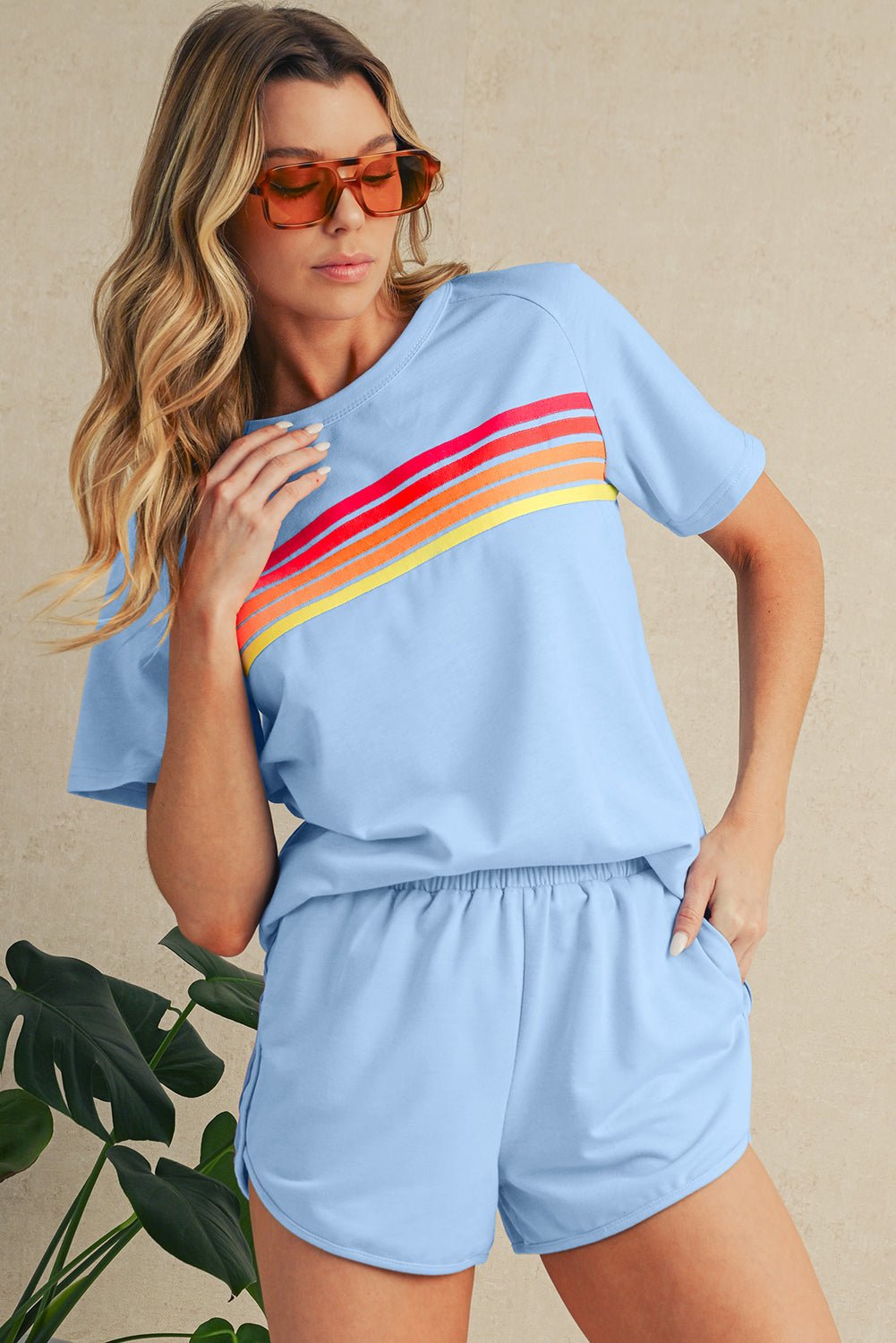 Bonbon Colorful Striped Casual Tee - MAD RUFFI