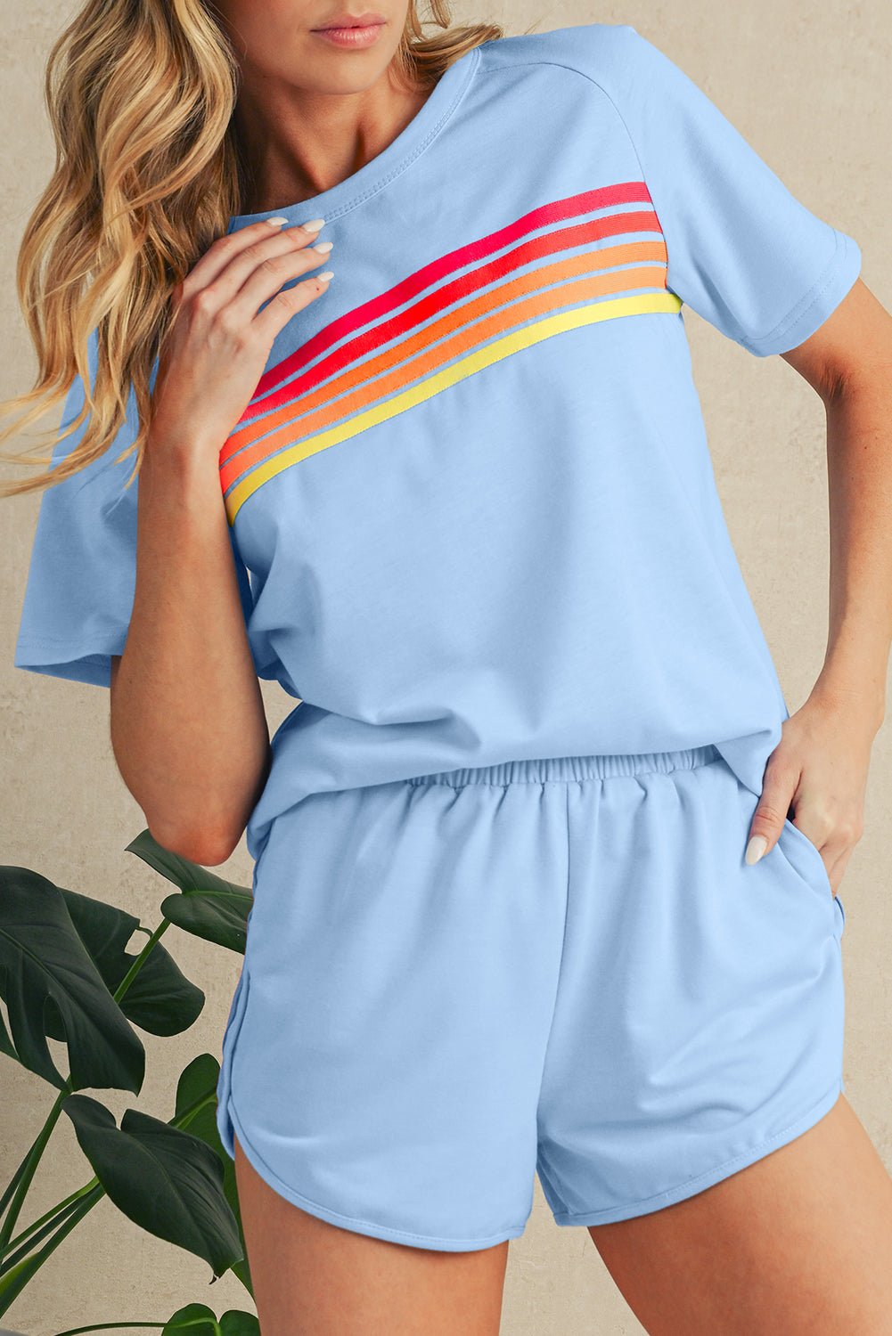 Bonbon Colorful Striped Casual Tee - MAD RUFFI
