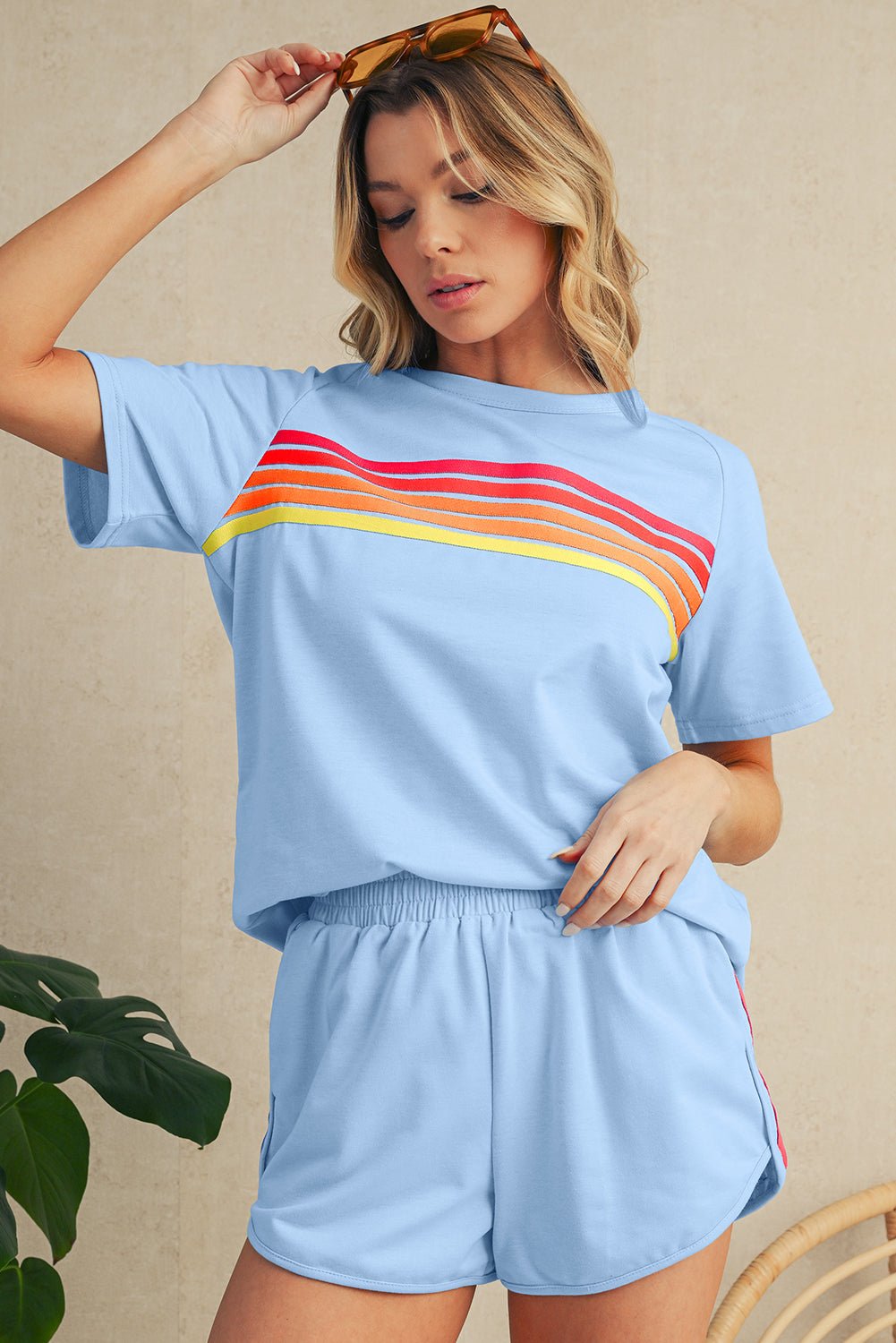 Bonbon Colorful Striped Casual Tee - MAD RUFFI