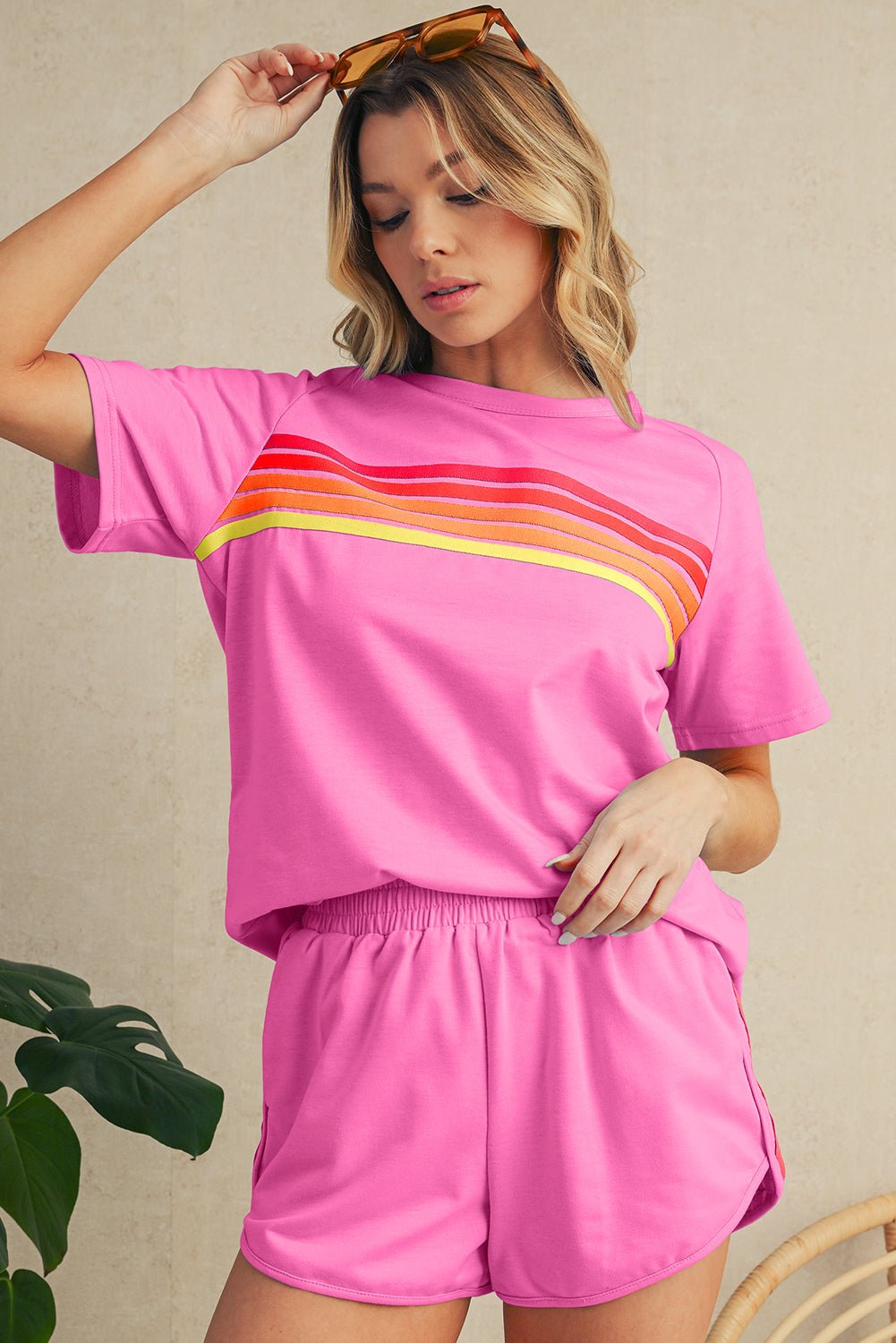 Bonbon Colorful Striped Casual Tee - MAD RUFFI