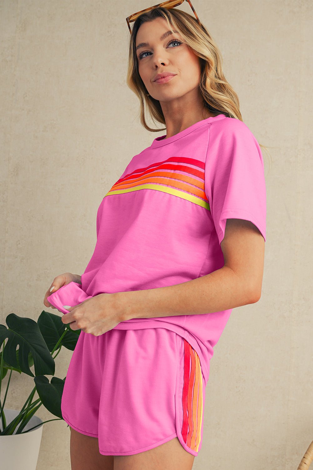 Bonbon Colorful Striped Casual Tee - MAD RUFFI