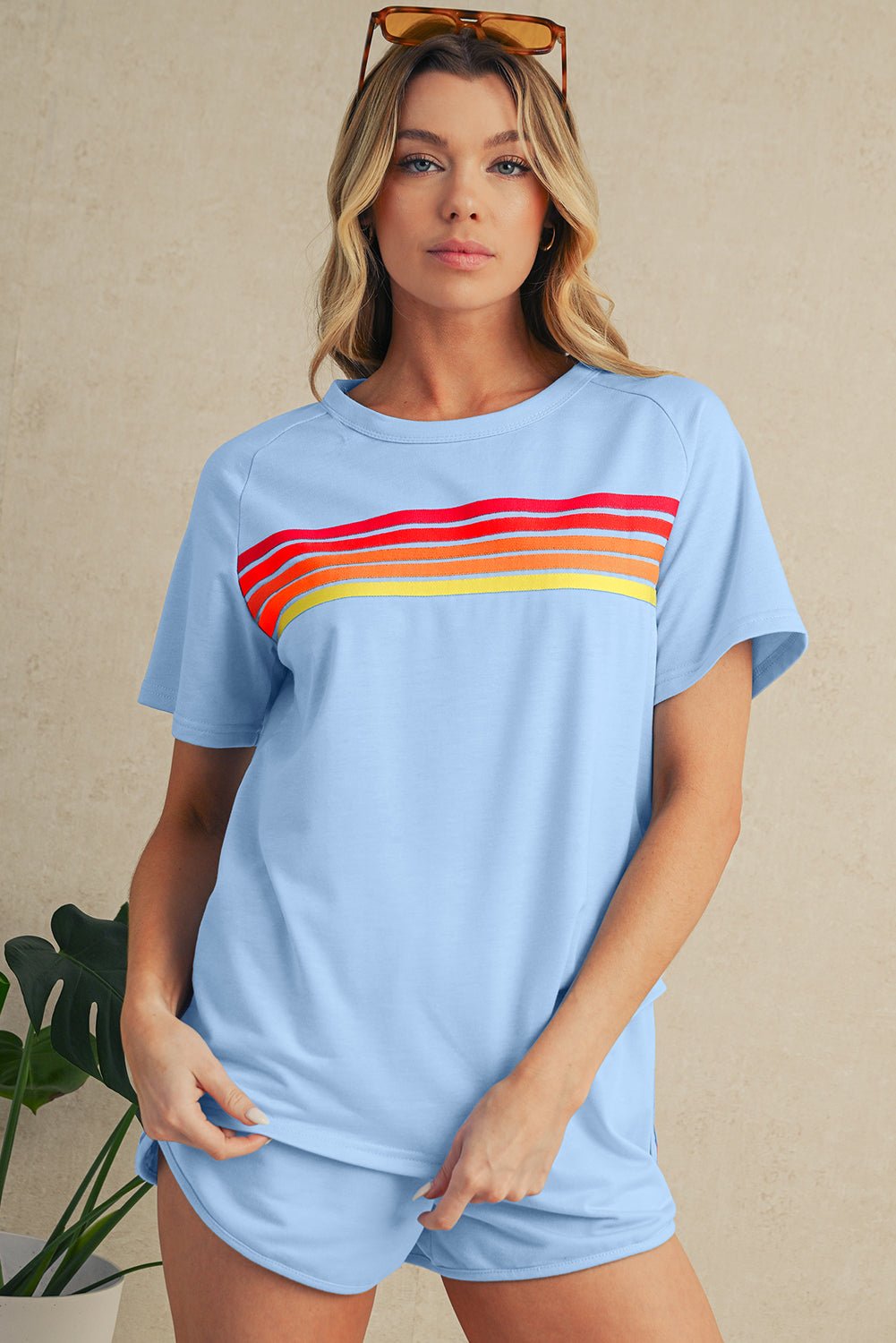 Bonbon Colorful Striped Casual Tee - MAD RUFFI