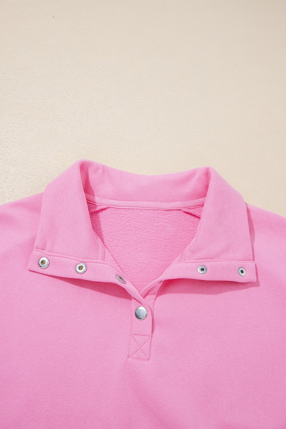 Bonbon Embroidered Flower Patchwork Snap Buttons Pullover Sweatshirt - MAD RUFFI