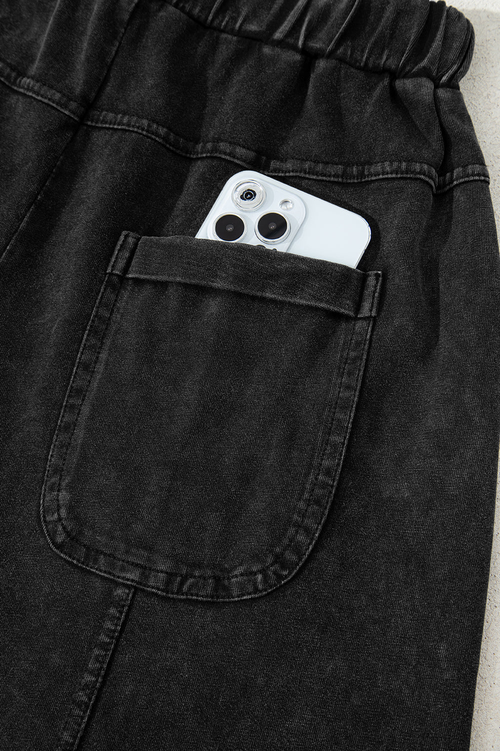 Bonbon Mineral Wash Exposed Seam Wide Leg Cargo Pants - MAD RUFFI