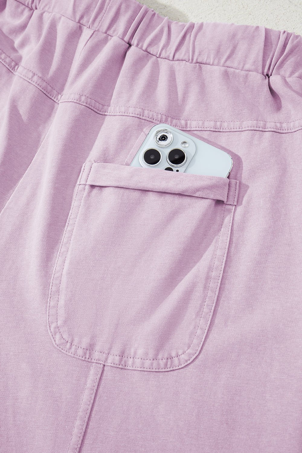 Bonbon Mineral Wash Exposed Seam Wide Leg Cargo Pants - MAD RUFFI