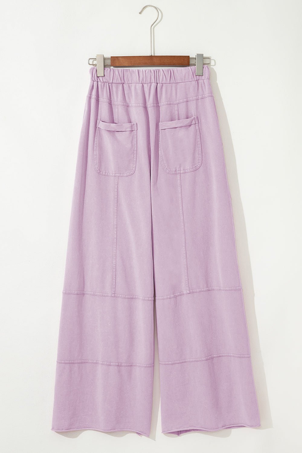 Bonbon Mineral Wash Exposed Seam Wide Leg Cargo Pants - MAD RUFFI