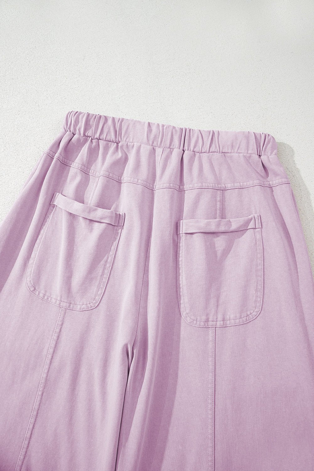 Bonbon Mineral Wash Exposed Seam Wide Leg Cargo Pants - MAD RUFFI