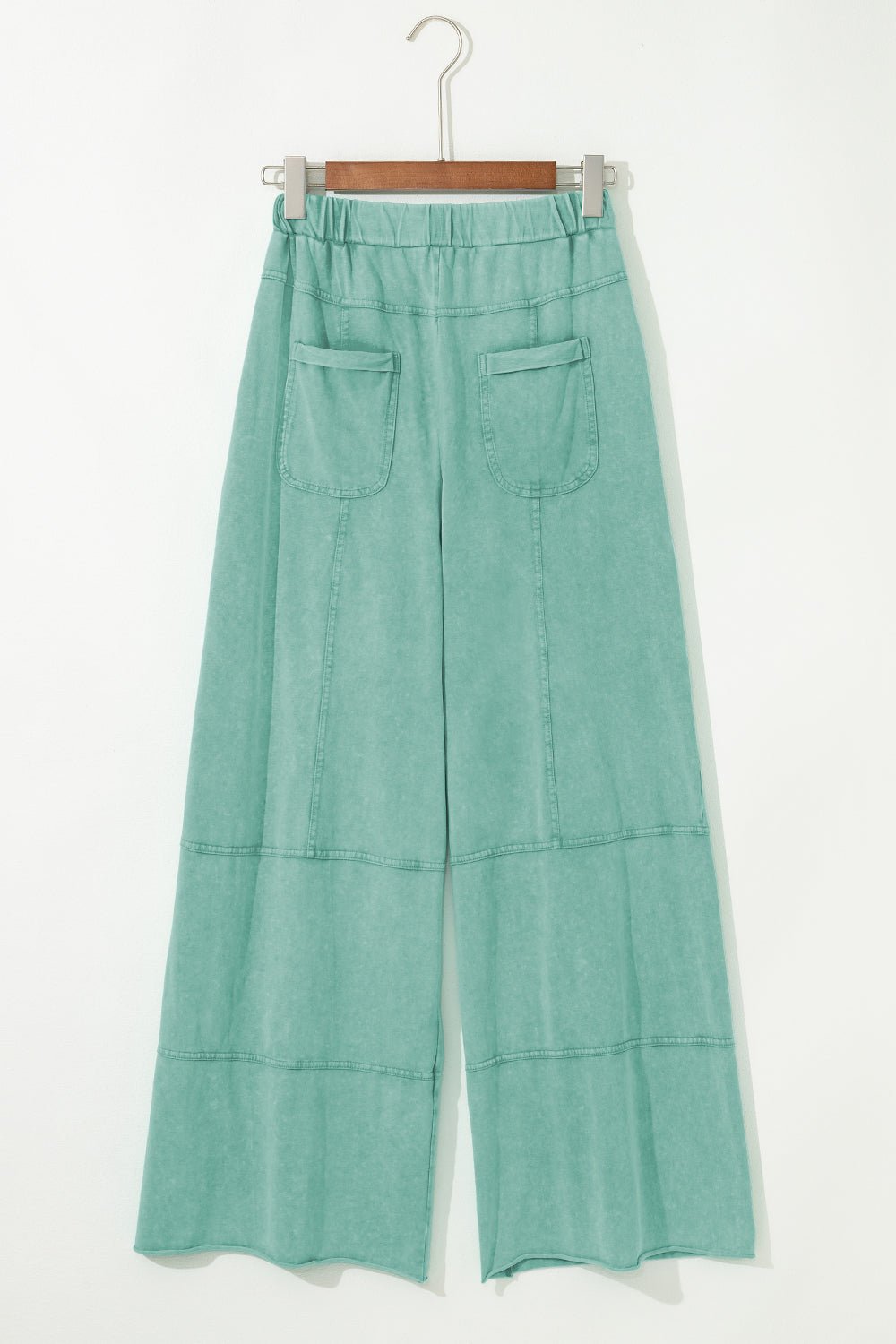 Bonbon Mineral Wash Exposed Seam Wide Leg Cargo Pants - MAD RUFFI
