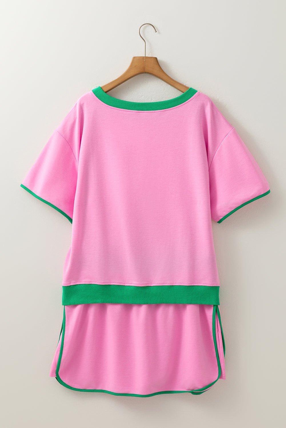 Bonbon Plus Size Contrast Trim T Shirt and Skort Two Piece Set - MAD RUFFI